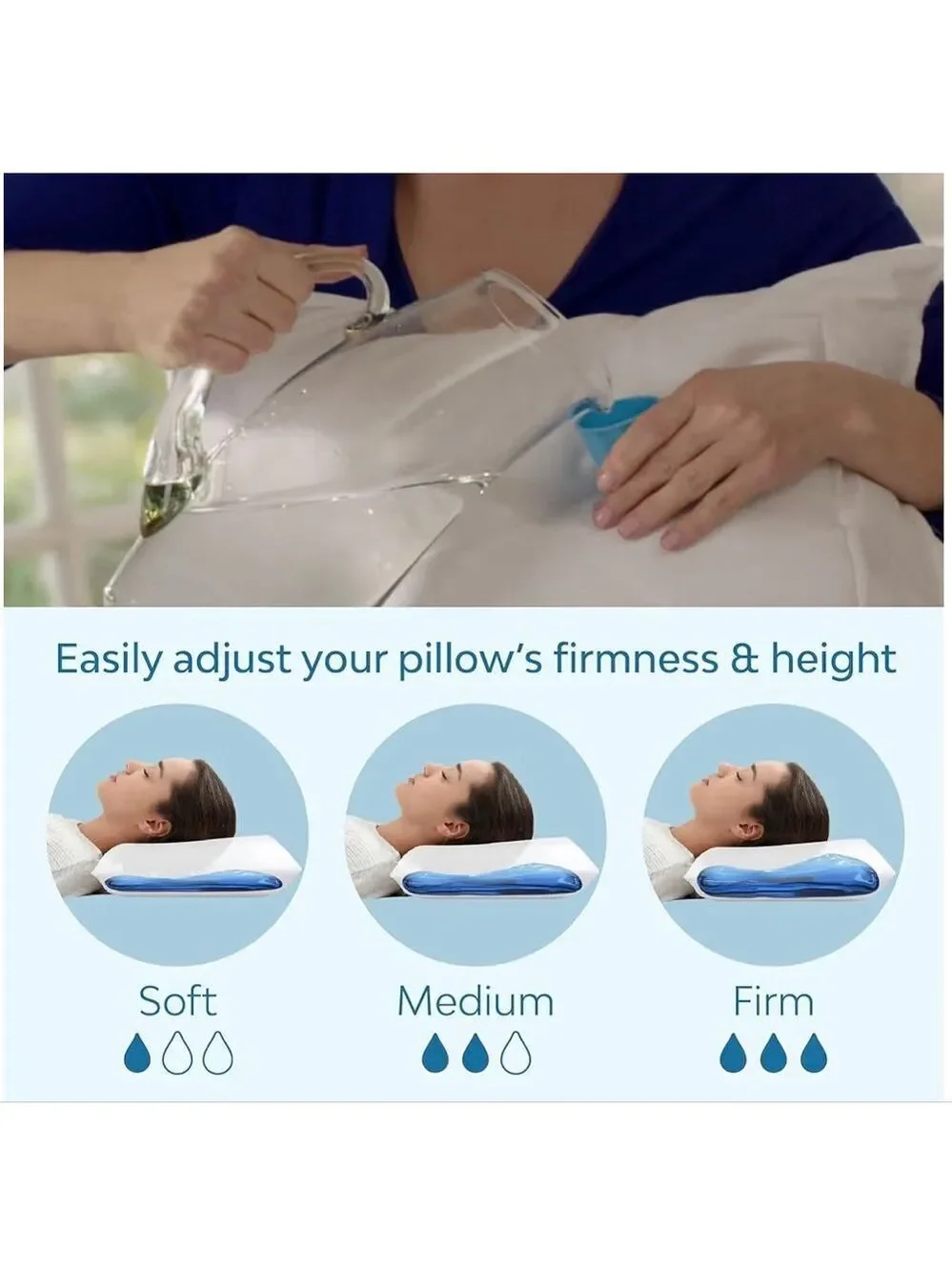 Mediflow Memory Foam Water Pillows (2) White Standard